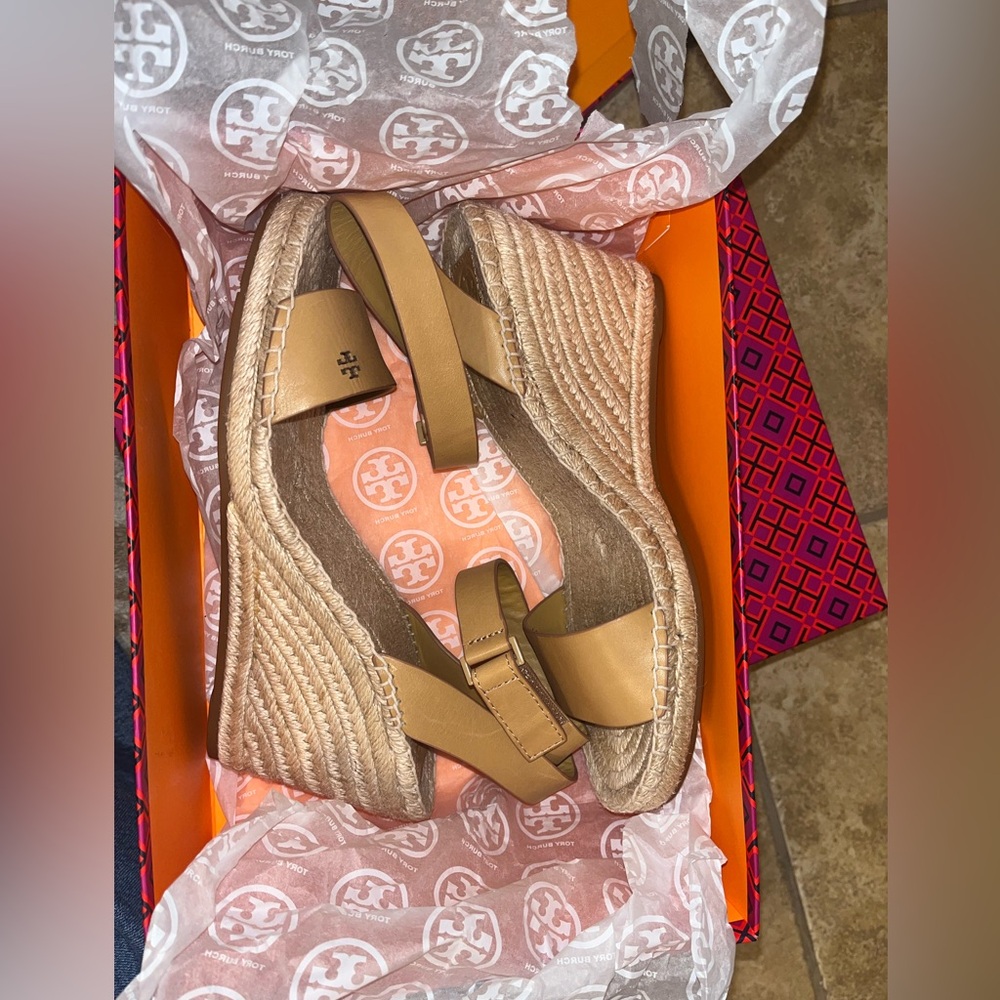 Tory Burch Tan Espadrille Wedges - Picture 5 of 8